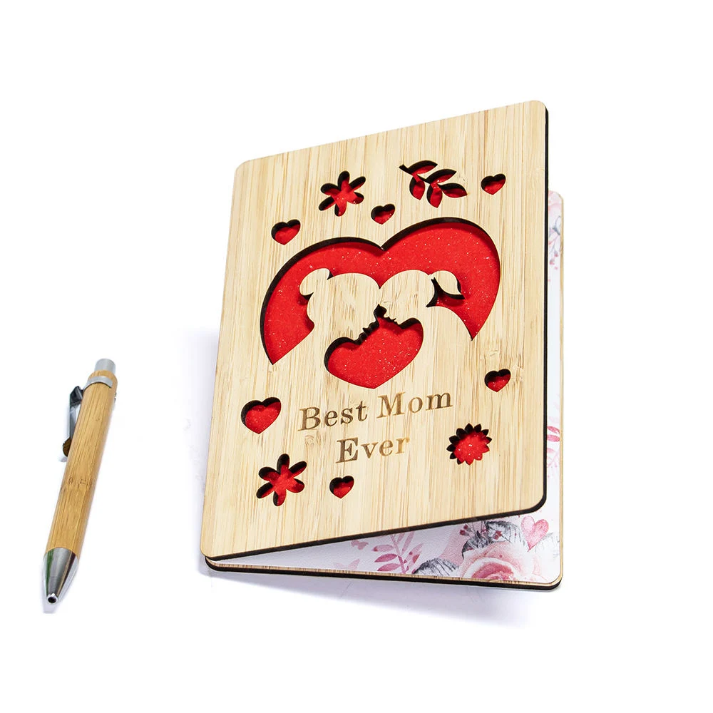 Bamboo Greeting Cards 1st Mothers Day Wood Cards